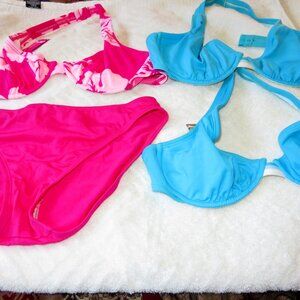 Jag Vintage Women’s 4 piece Bikini Set Hibiscus Size X Small Small and Medium